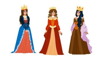 woman medieval queen vector