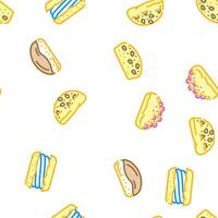 bun bread burger hamburger vector seamless pattern