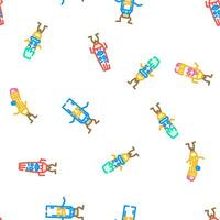 pen character pencil school vector seamless pattern