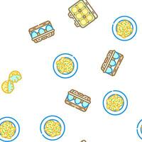 egg food healthy fresh vector seamless pattern