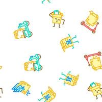 cardboard box character seamless pattern vector