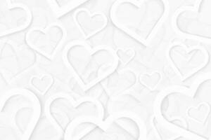 Valentine hearts background in white color. Abstract background design with symbol of love. vector