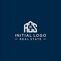 Initial letter AS monogram logo with abstract house shape, simple and modern real estate logo design vector