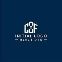 Initial letter CF monogram logo with abstract house shape, simple and modern real estate logo design vector