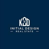Initial letter KD monogram logo with abstract house shape, simple and modern real estate logo design vector