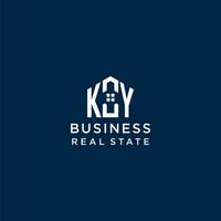 Initial letter KY monogram logo with abstract house shape, simple and modern real estate logo design vector