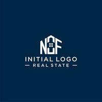 Initial letter NF monogram logo with abstract house shape, simple and modern real estate logo design vector