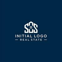 inicial letra ss monograma logo con resumen casa forma, sencillo y moderno real inmuebles logo diseño vector
