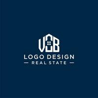 Initial letter VB monogram logo with abstract house shape, simple and modern real estate logo design vector