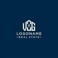Initial letter VG monogram logo with abstract house shape, simple and modern real estate logo design vector