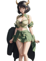 beau fille anime png transparent Contexte ai génératif