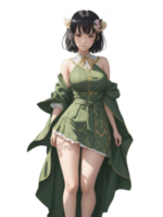 beau fille anime png transparent Contexte ai génératif