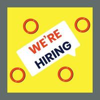 We are hiring job vacancy social media post banner design template with black and dark color. black, dark and white we are hiring banner. We are hiring job vacancy square web banner design vector