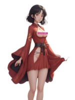 beau fille anime png transparent Contexte ai génératif