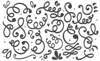 Set of doodle swirls. vector