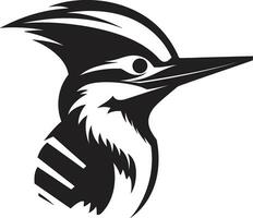 Black Woodpecker Bird Logo Design Nature Woodpecker Bird Logo Design Black Nature vector