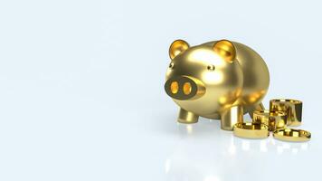 The Gold piggy Bank for earn concept 3d rendering photo