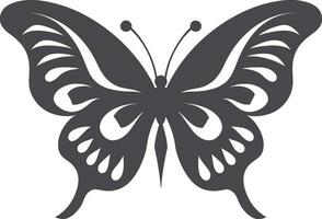 Elegance in Shadows Monochromatic Butterfly Logo Mystique of Simplicity Black Butterfly Icon vector