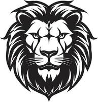 Fierce and Fine The Untamed Beauty of Lion Icon Prowess Unleashed Black Lion Emblem Excellence vector