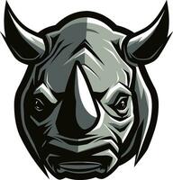 Elegance in the Night Rhino Symbol in Monochromes Harmony Noir Wildernesss Majesty Rhino Icons Commanding Mark of Melodic Majesty vector