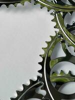 Bicycle sprockets. Bicycle sprockets on a white background. Bike parts photo