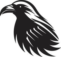 Graceful Raven Emblematic Symbol Abstract Black Crow Graphic vector