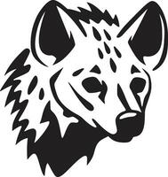 Nocturnal Cunning Mysterious Hyena Identity Monochromatic Majesty Minimalist Hyena Profile vector