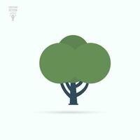 Simple tree decor silhouette icon. Botanical vector illustration