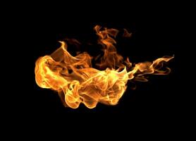 Fire flames on a black background photo