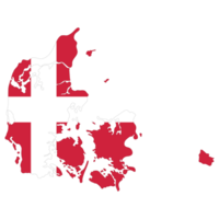 Map of Denmark with Denmark flag png