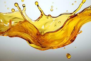 A drop of vegetable oil, white background Generative AI photo