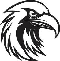 elegante cuervo monocromo emblema agraciado cuervo contorno símbolo vector