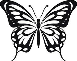 Black Butterfly Icon A Mark of Intricacy Graceful Majesty in Noir Butterfly Emblem vector