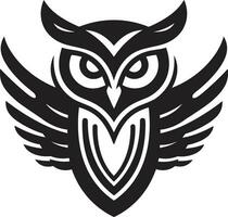 Mystical Night Owl Icon Minimalist Owl Symbol vector