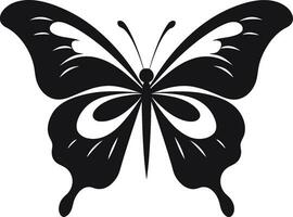 Sleek and Stylish Black Butterfly Design Winged Delight Black Butterfly Icon in Black vector