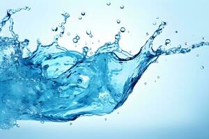 azul agua ola salpicaduras y fluir formas con gotas generativo ai foto