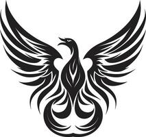 Phoenix Rising from Darkness Enchanted Feathered Symbol vector