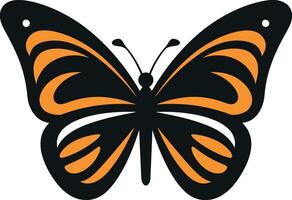 The Art of Simplicity Black Butterfly Mark Butterfly in Shadows Noir Logo Design vector