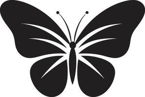 intrincado vuelo negro mariposa emblema en vector hecho a mano en noir mariposa emblema en negro