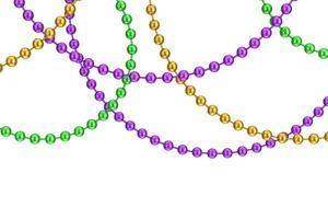 Happy Mardi Gras Concept. Decoration Beads for Mardi Gras. 3d Rendering photo