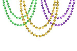 Happy Mardi Gras Concept. Decoration Beads for Mardi Gras. 3d Rendering photo