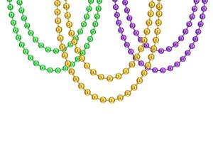 Happy Mardi Gras Concept. Decoration Beads for Mardi Gras. 3d Rendering photo