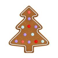 New Year's Gingerbread in the shape of Christmas Tree. 3d Rendering photo