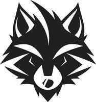Raccoon Silhouette Monogram Minimalistic Black Masked Bandit Crest vector