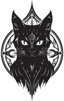 Contemporary Feline Mark with Whiskers Minimalistic Panther Stealthy Branding vector