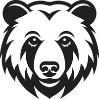 majestuoso negro oso emblema feroz oso logo vector