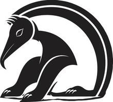 Sculpted Excellence Black Vector Anteater Logo Elegant Anteater Silhouette Black Vector Logo Beauty