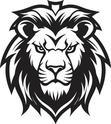 Prowling Excellence The Black Vector Lion Icon Lions Legend An Emblem Logo Excellence
