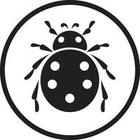 Graceful Ladybug Head Icon Geometric Appeal Crawling in Vector Ladybug Art