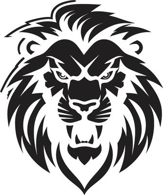 Roaring Resonance Black Lion Icon Enigmatic Strength Vector Lion Emblem